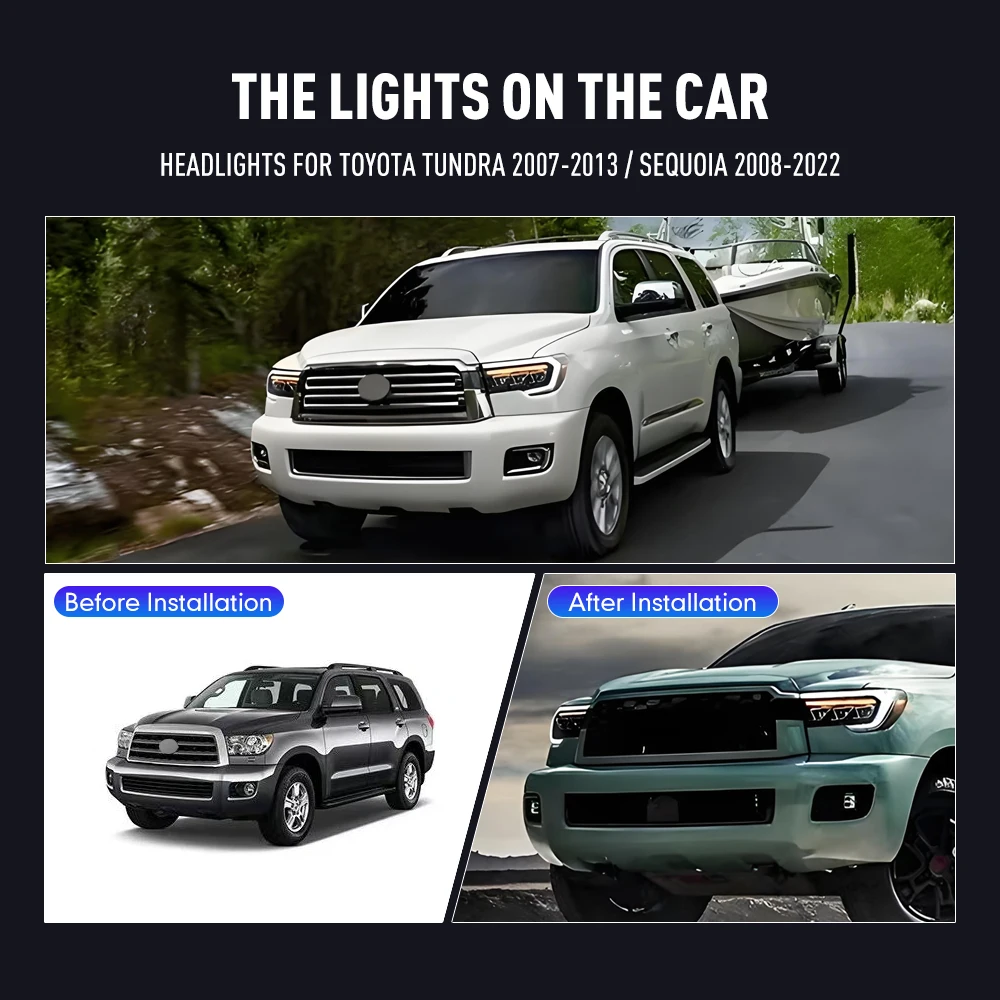 Running Headlamp - Lanterna Frontal para Carro Toyota Sequoia